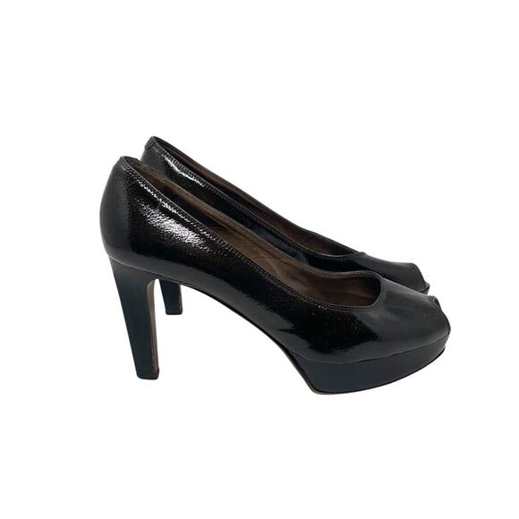 Marni Pumps - Dark Brown - PVC Dress Shoes - Platform Heel - Peep Toe - Size 38 - Picture 3 of 11